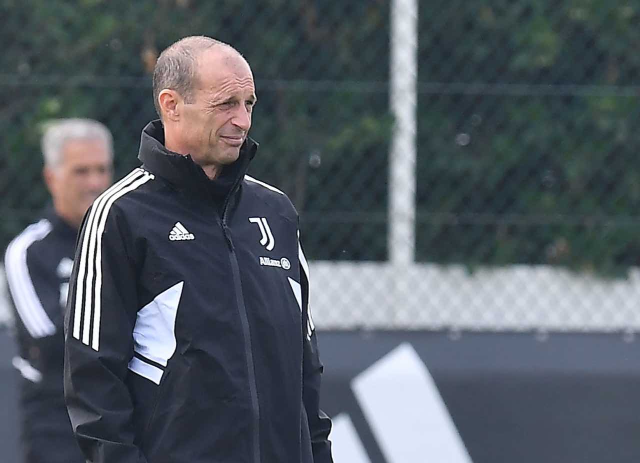 Allegri durante l'allenamento