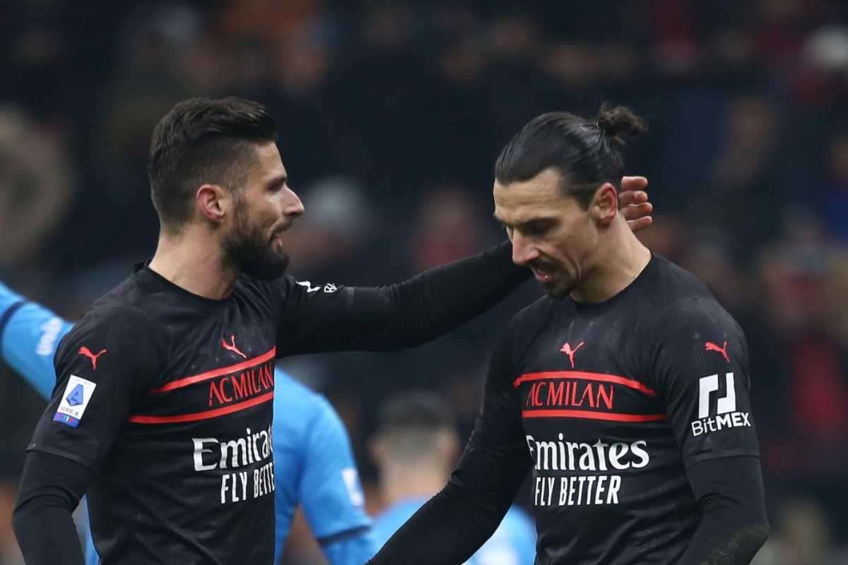 Giroud e Ibra - foto lapresse