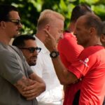 L'allenatore del Milan Allegri discute con Ibrahimovic