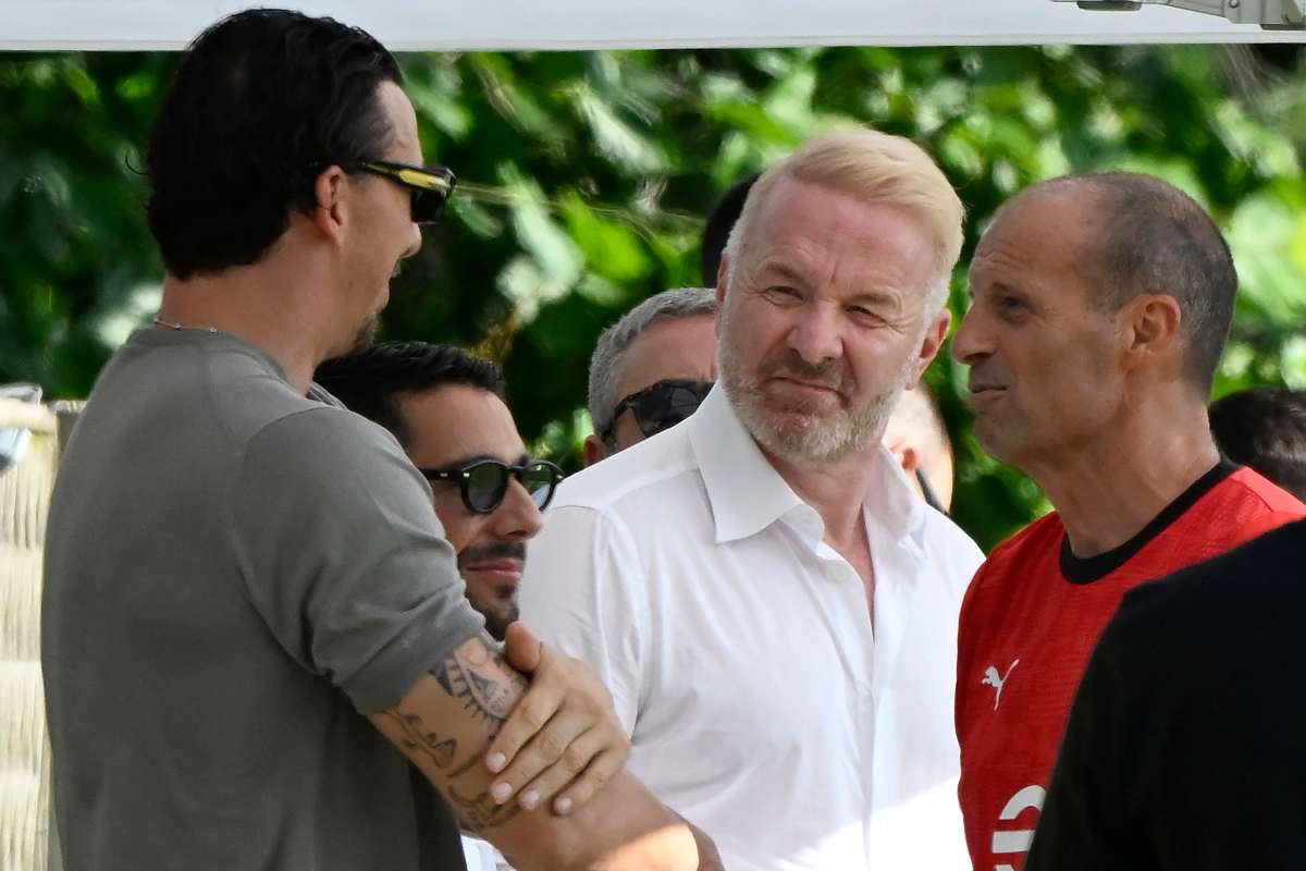 Max Allegri, Igli Tare e Zlatan Ibrahimovic a colloquio