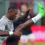 Il riscaldamento di Estupinan a San Siro