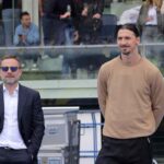 Giorgio Furlani e Zlatan Ibrahimovic osservano la squadra in campo