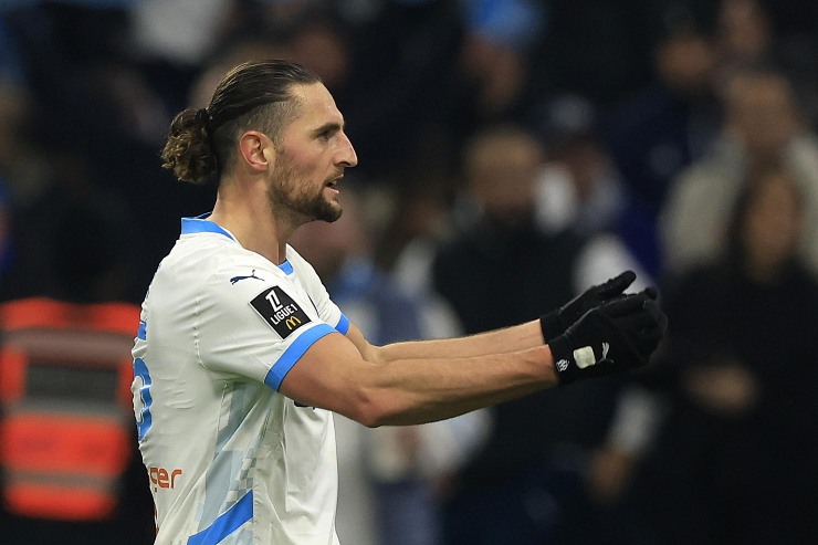 Rabiot esulta con la maglia del Marsiglia