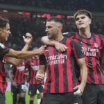 L'esultanza dei calciatori del Milan