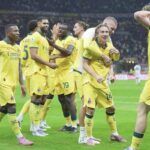 L'esultanza dei giocatori del Milan
