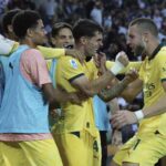 L'esultanza dei calciatori rossoneri