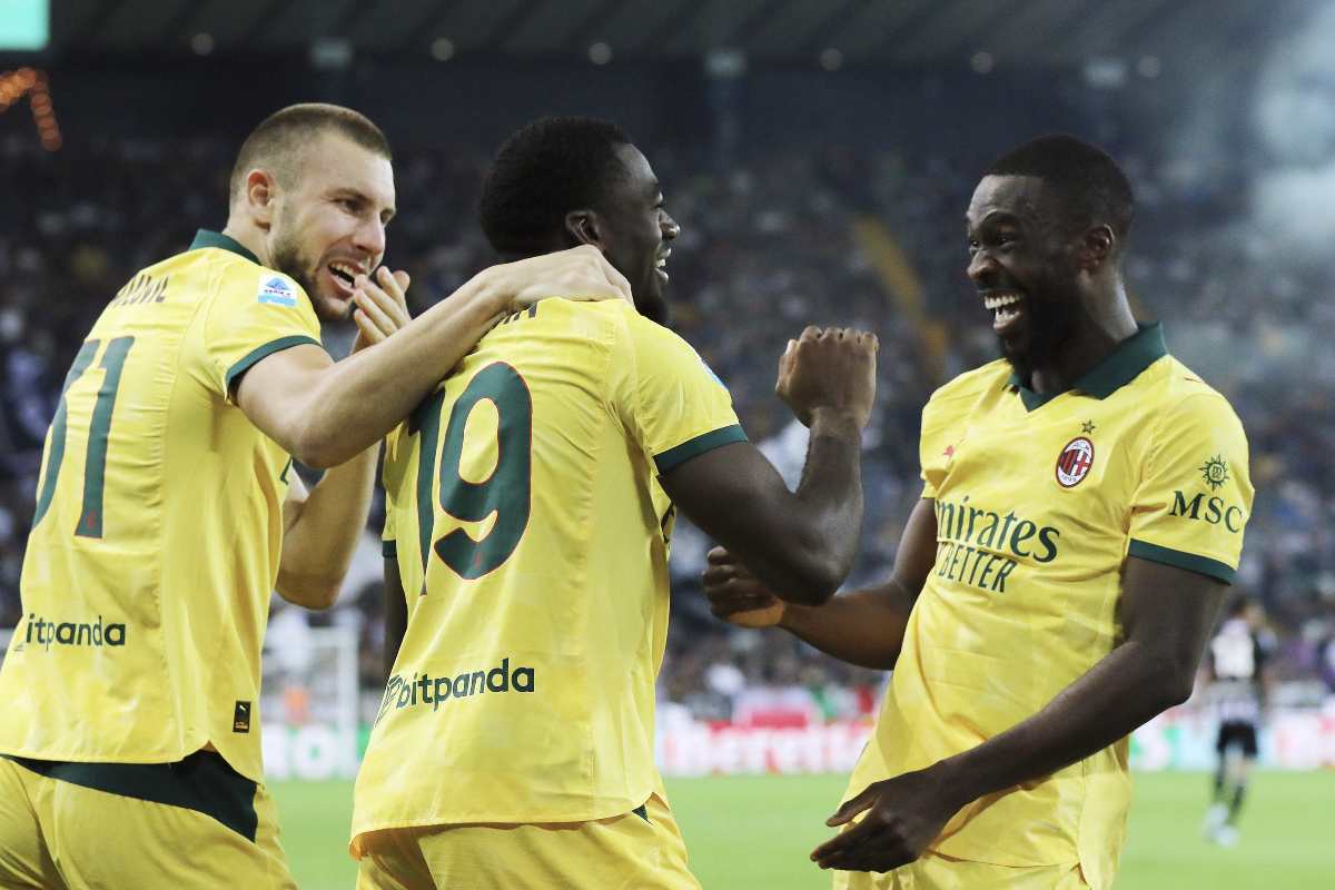 L'esultanza dei calciatori del Milan