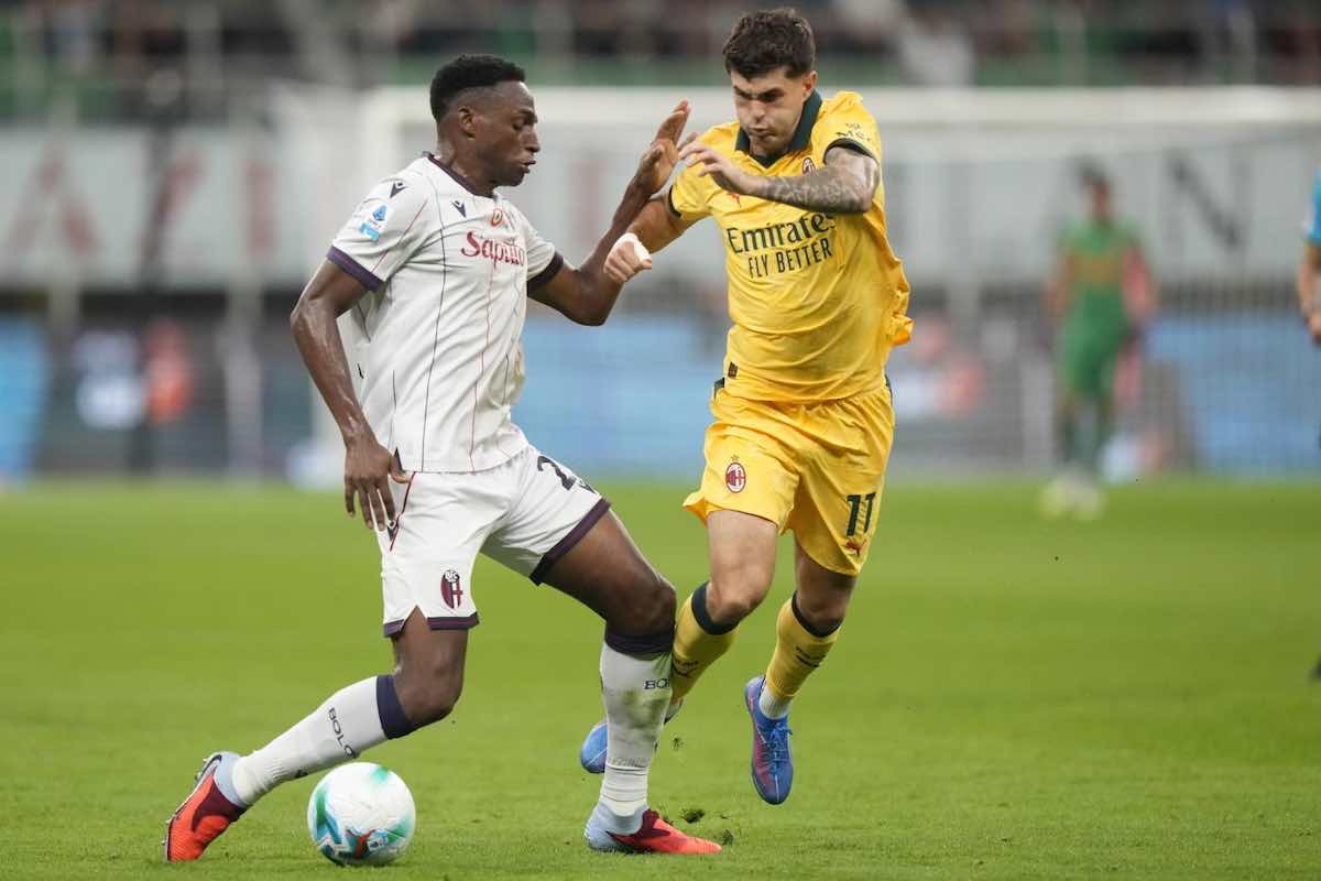 Pulisic vs Lucumi in Milan-Bologna
