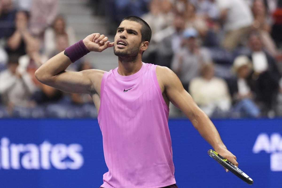 Alcaraz esulta allo US Open