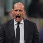 Massimiliano Allegri urla dalla panchina