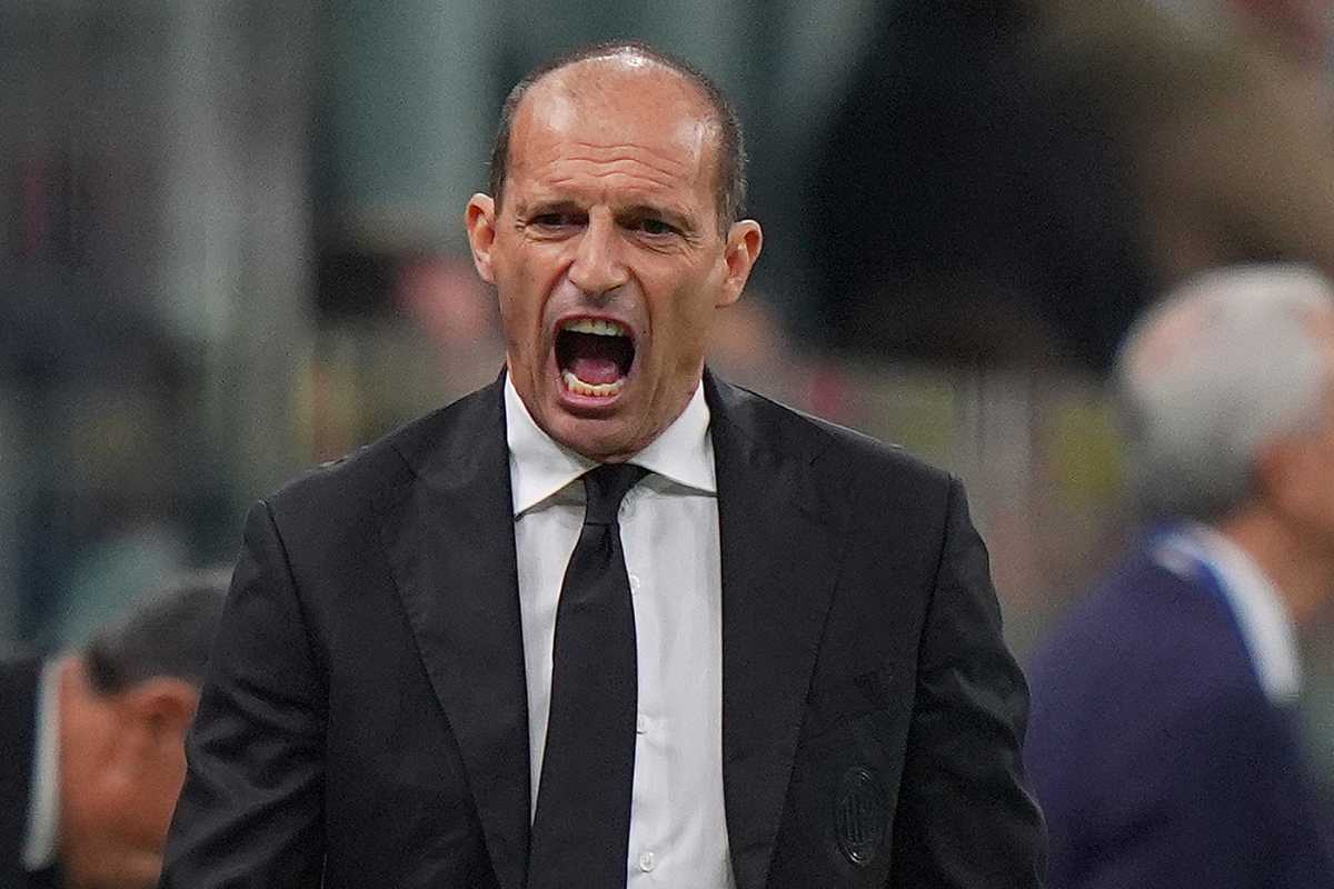 Massimiliano Allegri urla dalla panchina