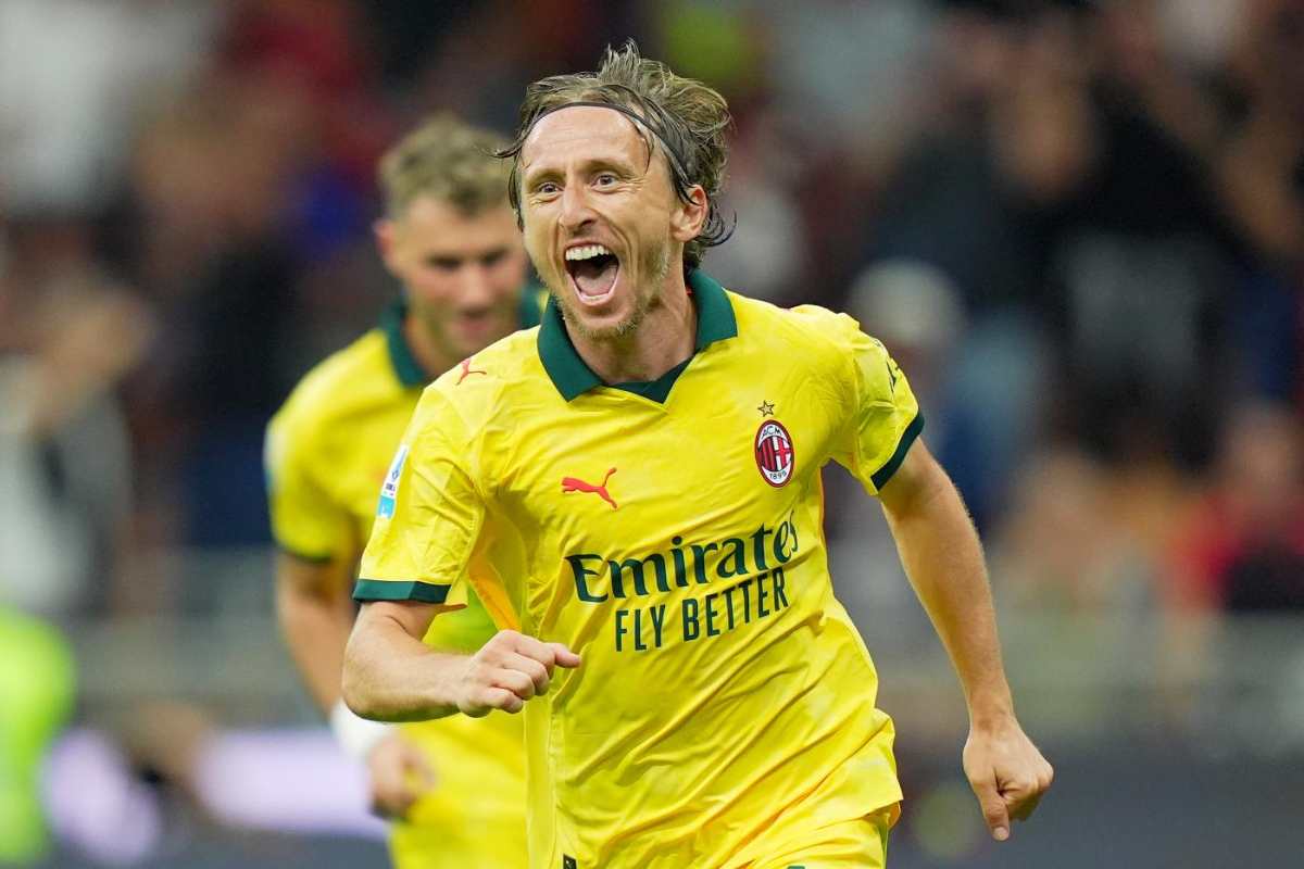 Modric esulta dopo il gol segnato al Bologna