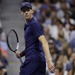 Jannik Sinner in campo allo US Open