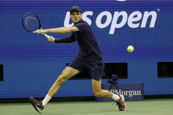 Jannik Sinner in azione allo US Open