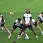I giocatori della Juve in allenamento