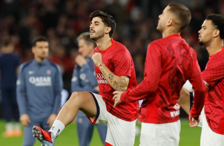 Lucas Beraldo in una fase di riscaldamento