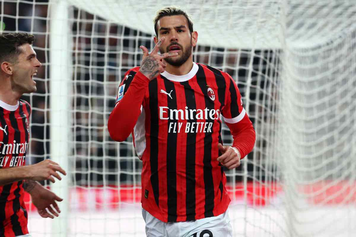 Theo Hernandez esulta col Milan