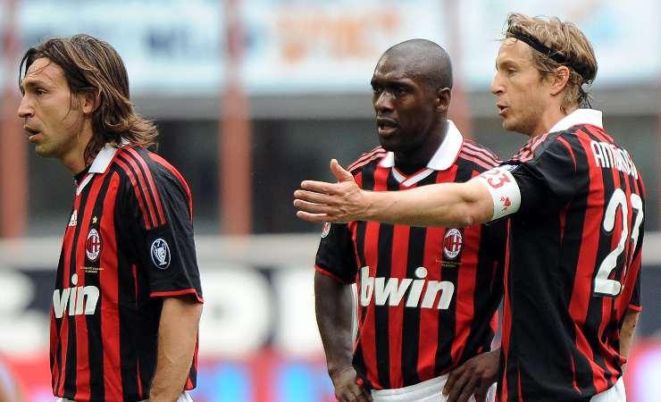 Massimo Ambrosini con Pirlo e Seedorf
